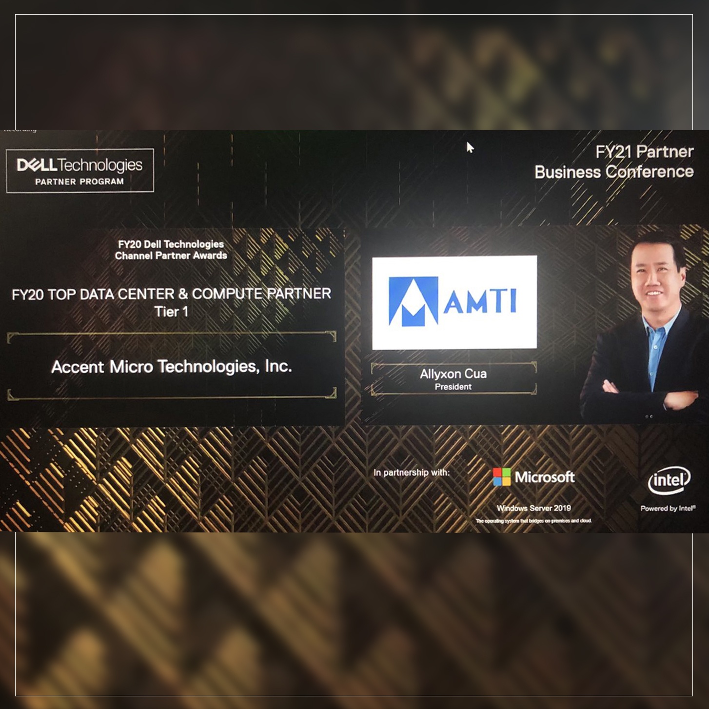 AMTI received the FY20 Top Data Center & Compute Partner Award for Tier 1 from Dell Technologies