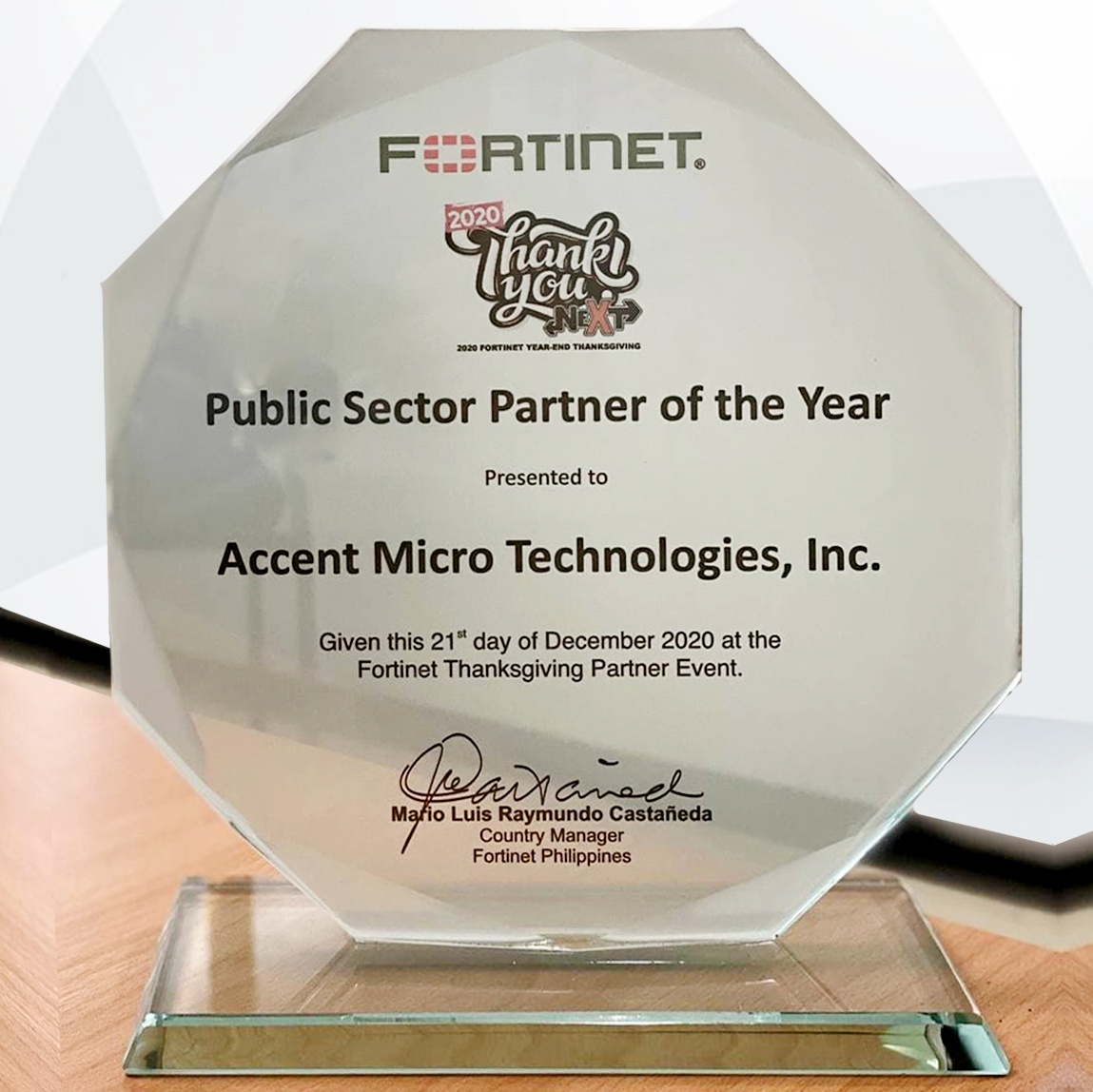 AMTI won the Fortinet's Public Sector Partner of the Year