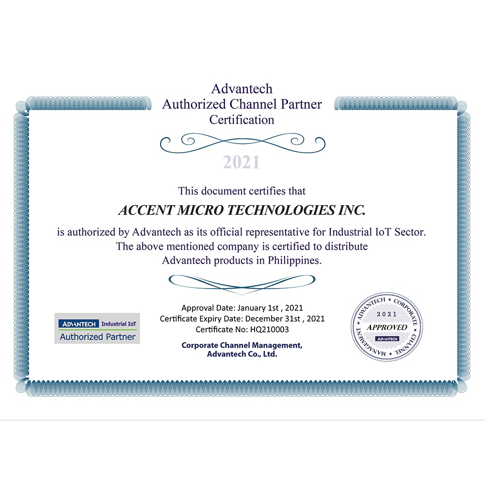 AMTI is Advantech's Authorized Channel Partner for 2021