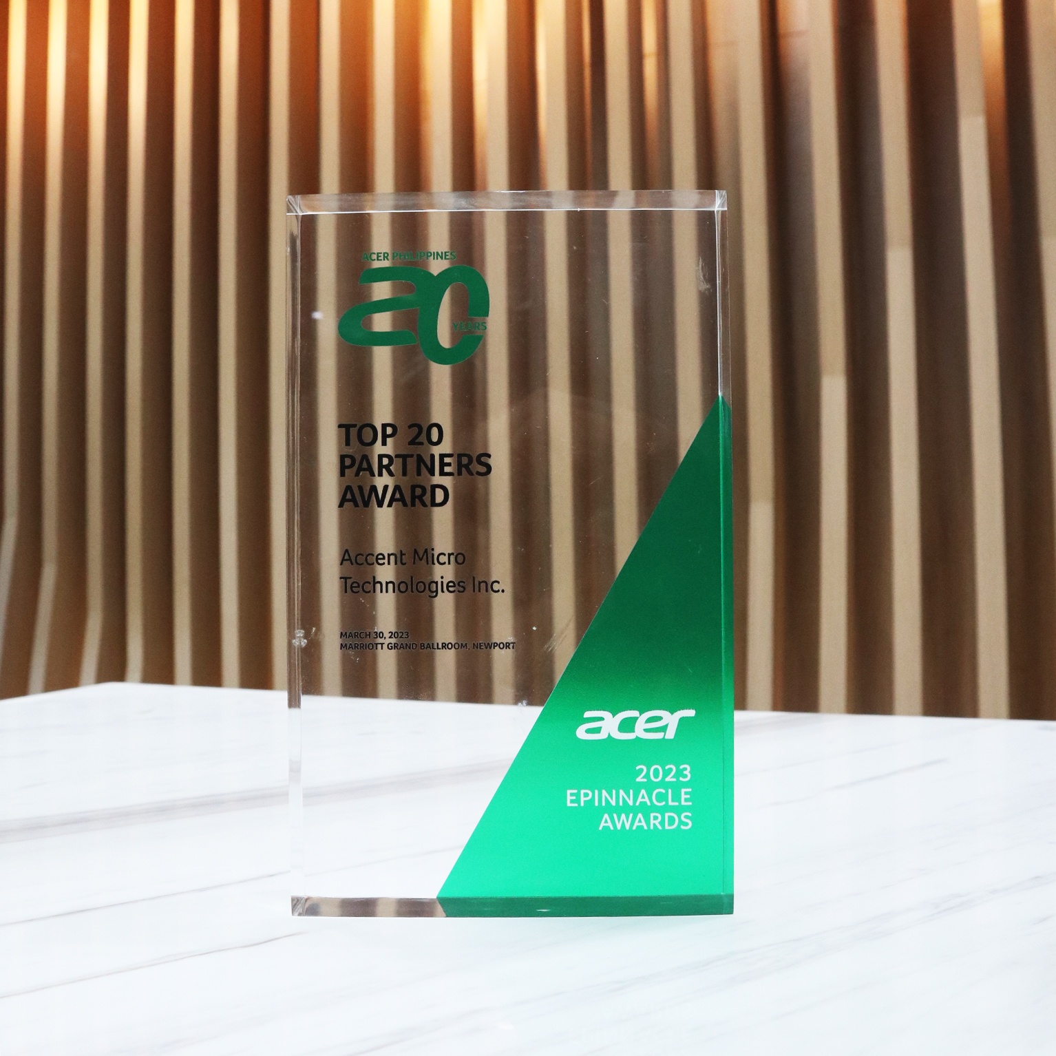 AMTI won two awards from Acer at the Acer 20th EPINNACLE Awards