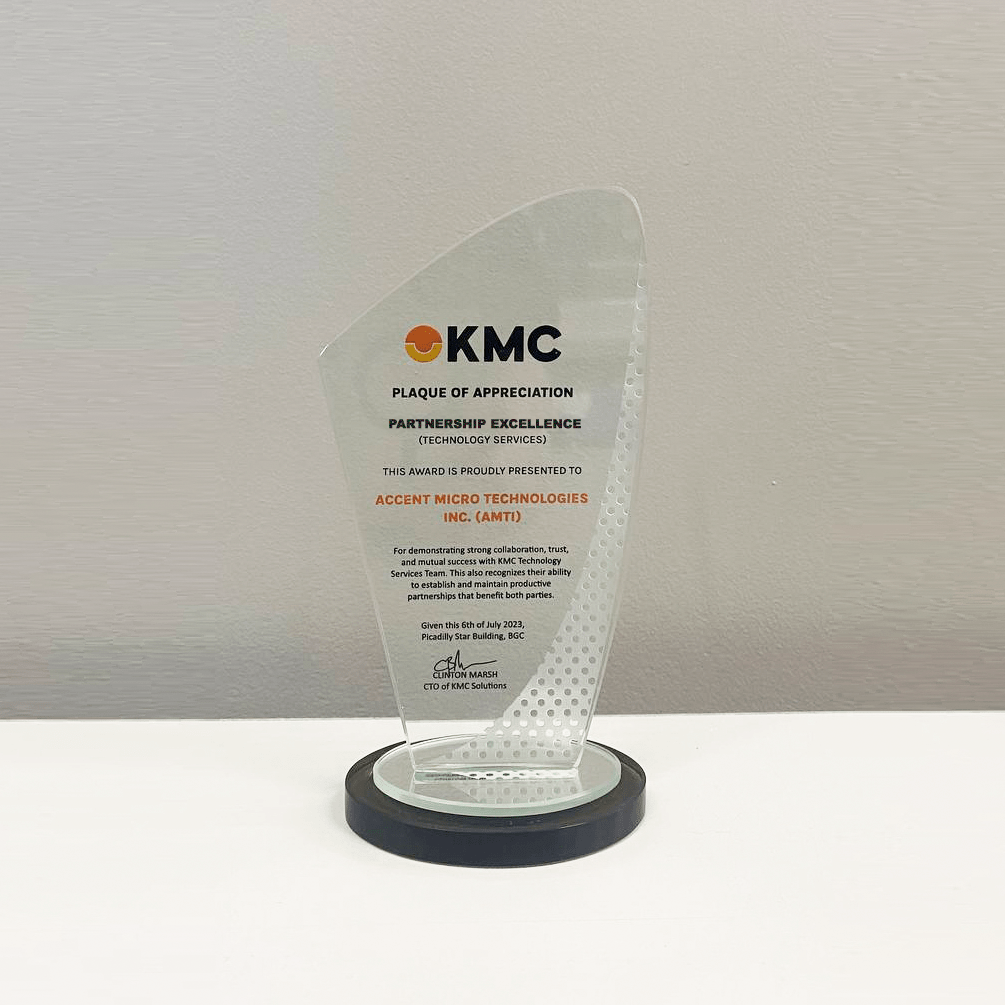 AMTI received the KMC Partnership Excellence for Technology Services